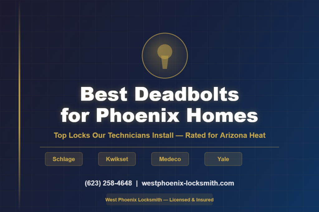 Best deadbolts for Phoenix homes — Schlage, Kwikset, Medeco, Yale installed by West Phoenix Locksmith